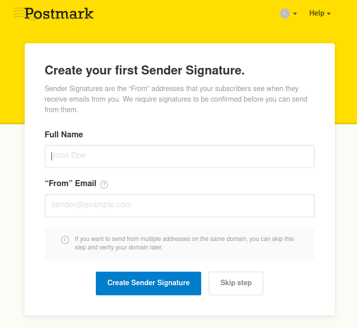 Create single sender address
